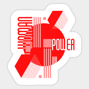 Woman power feminist geometric red Sticker